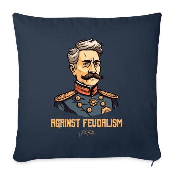 Portrait d’aristocrate, contre la féodalité - Housse de coussin décorative 45 x 45 cm - bleu marine - Devant
