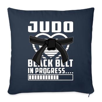 Ceinture noire de judo en cours - Housse de coussin décorative 45 x 45 cm - bleu marine - Devant