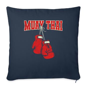 Muay Thaï - Housse de coussin décorative 45 x 45 cm - bleu marine - Devant