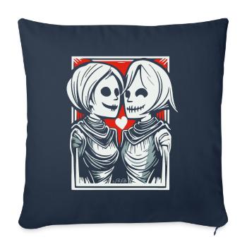 Two Medieval Lovers - Sofa pillowcase 17,3'' x 17,3'' (45 x 45 cm) - navy - Front