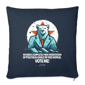 Polar bear election candidate for a better world - Sofa pillowcase 17,3'' x 17,3'' (45 x 45 cm) - navy - Front