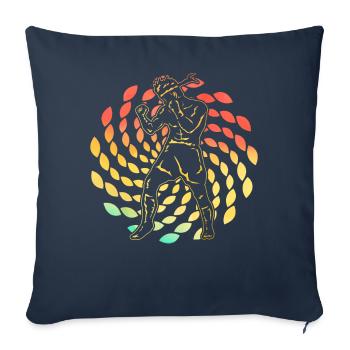 Muay Thaï - Housse de coussin décorative 45 x 45 cm - bleu marine - Devant