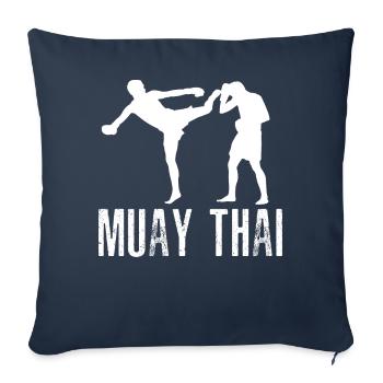 Muay Thaï - Housse de coussin décorative 45 x 45 cm - bleu marine - Devant