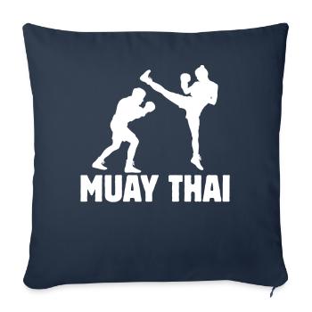 Muay Thaï - Housse de coussin décorative 45 x 45 cm - bleu marine - Devant