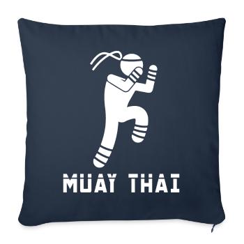 Muay Thaï - Housse de coussin décorative 45 x 45 cm - bleu marine - Devant