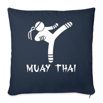 Muay Thaï - Housse de coussin décorative 45 x 45 cm - bleu marine - Devant
