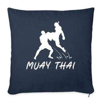 Muay Thaï - Housse de coussin décorative 45 x 45 cm - bleu marine - Devant