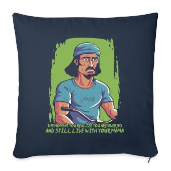 Plus de 30 ans et toujours avec maman - Housse de coussin décorative 45 x 45 cm - bleu marine - Devant