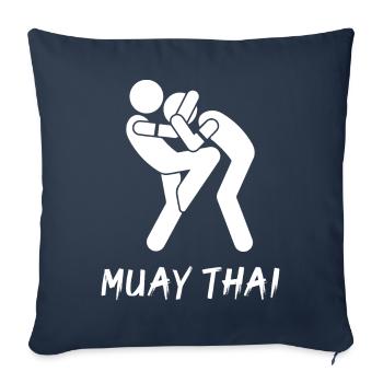 Muay Thaï - Housse de coussin décorative 45 x 45 cm - bleu marine - Devant