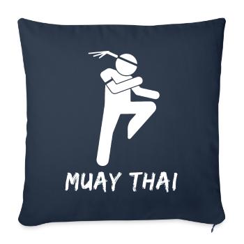 Muay Thaï - Housse de coussin décorative 45 x 45 cm - bleu marine - Devant