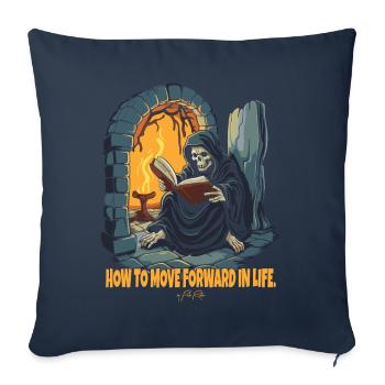 How to Get Ahead in Life: Reading Grim Reaper - Sofa pillowcase 17,3'' x 17,3'' (45 x 45 cm) - navy - Front