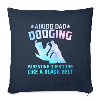 Papa d’aïkido Esquiver les questions parentales comme un - Housse de coussin décorative 45 x 45 cm - bleu marine - Devant