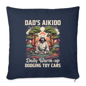 L’aïkido de papa échauffement quotidien esquiver les voitures jouets - Housse de coussin décorative 45 x 45 cm - bleu marine - Devant