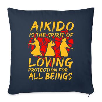 Aikido is the spirit of loving protection for all - Sofa pillowcase 17,3'' x 17,3'' (45 x 45 cm) - navy - Front