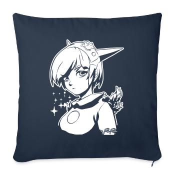 Manga Anime Girl as Worlds Angel - Sofa pillowcase 17,3'' x 17,3'' (45 x 45 cm) - navy - Front