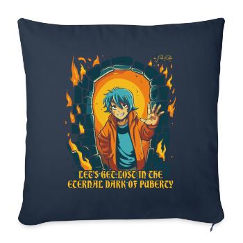 Dungeon Boy et l’éternelle noirceur de la puberté - Housse de coussin décorative 45 x 45 cm - bleu marine - Devant