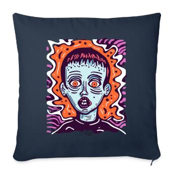 L’art de la terreur avec ce visage - Housse de coussin décorative 45 x 45 cm - bleu marine - Devant