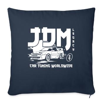 JDM Auto Tuning dans le monde entier - Housse de coussin décorative 45 x 45 cm - bleu marine - Devant