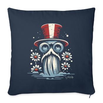 Alter Zauberber und Ewige Gänseblümchen Blumen - Sofakissenbezug 45 x 45 cm - Navy - Vorne
