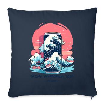 Japanese Display: Drink Kanagawa Soda - Sofa pillowcase 17,3'' x 17,3'' (45 x 45 cm) - navy - Front