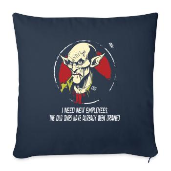 Employees wanted: Nosferatu CEO Vampire - Sofa pillowcase 17,3'' x 17,3'' (45 x 45 cm) - navy - Front