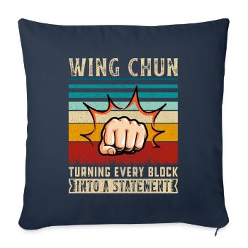 Wing Chun turning every block into a Statement - Sofa pillowcase 17,3'' x 17,3'' (45 x 45 cm) - navy - Front