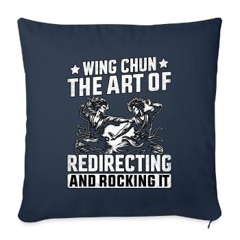 Wing Chun : l’art de le rediriger et de le bercer - Housse de coussin décorative 45 x 45 cm - bleu marine - Devant
