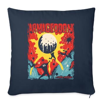 Armageddon de dessin animé - Housse de coussin décorative 45 x 45 cm - bleu marine - Devant