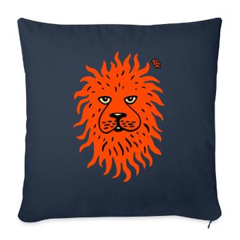 Un lion rouge comme le soleil - Housse de coussin décorative 45 x 45 cm - bleu marine - Devant