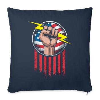 Electrician American flag patriotic - Sofa pillowcase 17,3'' x 17,3'' (45 x 45 cm) - navy - Front