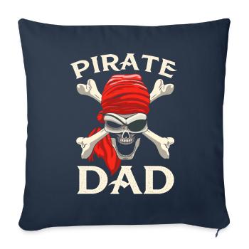 Os croisés tête de mort de papa pirate - Housse de coussin décorative 45 x 45 cm - bleu marine - Devant