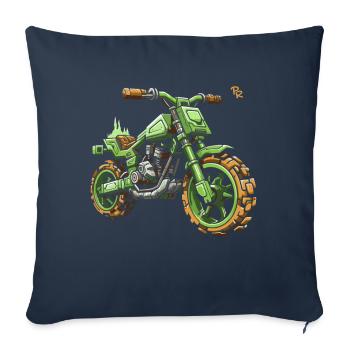 Pixel Bike: Motorcycle Motocross - Sofa pillowcase 17,3'' x 17,3'' (45 x 45 cm) - navy - Front