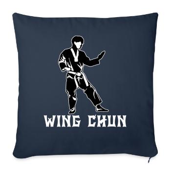 Wing Chun - Housse de coussin décorative 45 x 45 cm - bleu marine - Devant