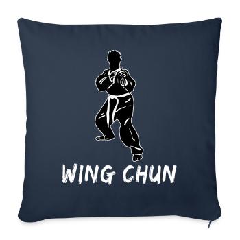 Wing Chun - Housse de coussin décorative 45 x 45 cm - bleu marine - Devant