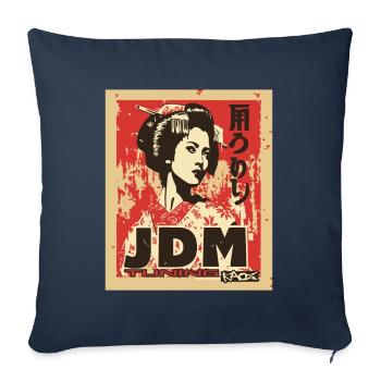 Geisha aime le tuning de voiture JDM - Housse de coussin décorative 45 x 45 cm - bleu marine - Devant