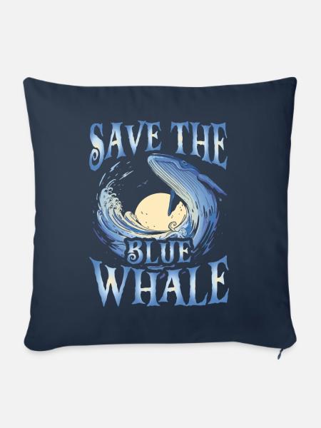 Rettet den Blauwal - Sofakissenbezug 45 x 45 cm - Navy