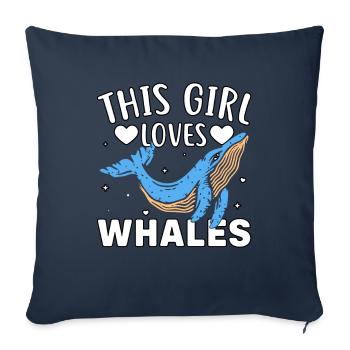 This Girl loves Whales - Sofa pillowcase 17,3'' x 17,3'' (45 x 45 cm) - navy - Front