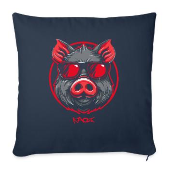 Cochon frais - Housse de coussin décorative 45 x 45 cm - bleu marine - Devant