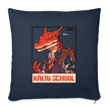 japanese monsters, Back to Kaiju School - Sofa pillowcase 17,3'' x 17,3'' (45 x 45 cm) - navy - Front