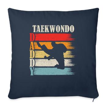 Taekwondo papa - Housse de coussin décorative 45 x 45 cm - bleu marine - Devant