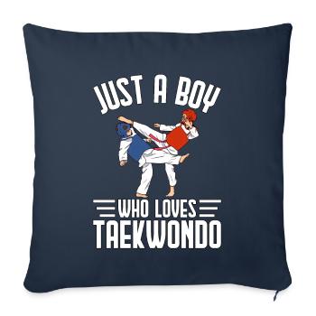 Juste un garçon qui aime le taekwondo - Housse de coussin décorative 45 x 45 cm - bleu marine - Devant