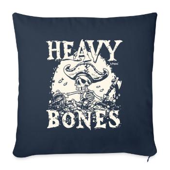 Heavy Bones : Trésor de pirate et Pirate - Housse de coussin décorative 45 x 45 cm - bleu marine - Devant