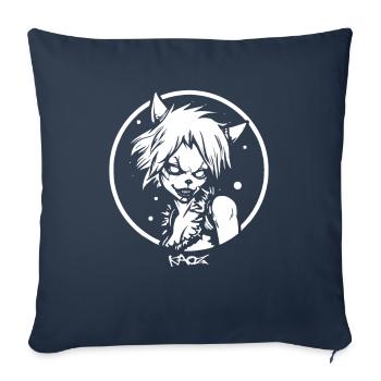 Eine Werwolf Dame: Horror Emblem - Sofakissenbezug 45 x 45 cm - Navy - Vorne