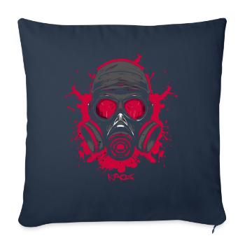 Red Gas Mask - Sofa pillowcase 17,3'' x 17,3'' (45 x 45 cm) - navy - Front