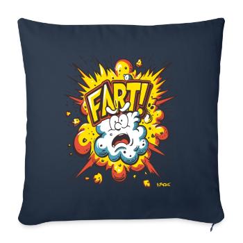 Super Cartoon Furz Knall - Sofakissenbezug 45 x 45 cm - Navy - Vorne