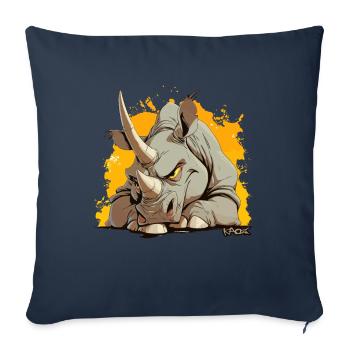 Super Crazy Cartoon Rhino - Sofa pillowcase 17,3'' x 17,3'' (45 x 45 cm) - navy - Front