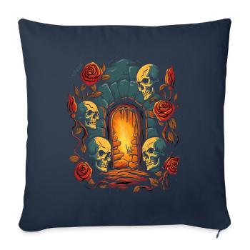 The Dark Dungeon Love: Skulls and Roses - Sofa pillowcase 17,3'' x 17,3'' (45 x 45 cm) - navy - Front