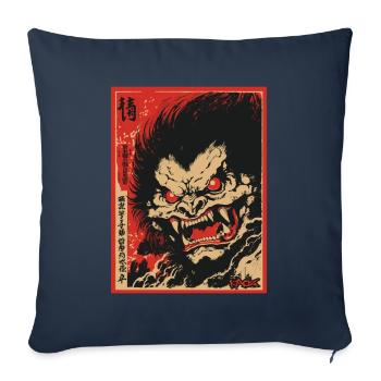 Parodie Japonais Yokai Fantasy Film - Housse de coussin décorative 45 x 45 cm - bleu marine - Devant