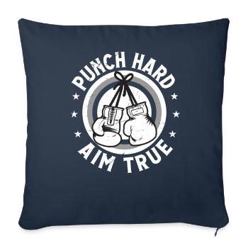Coup de poing : Hard Viser vrai - Housse de coussin décorative 45 x 45 cm - bleu marine - Devant