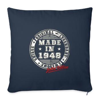 Retro Patch Vintage 1948 Birthday Gift - Sofa pillowcase 17,3'' x 17,3'' (45 x 45 cm) - navy - Front